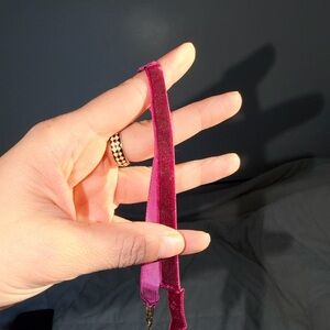 Pink Velvet Choker Necklace